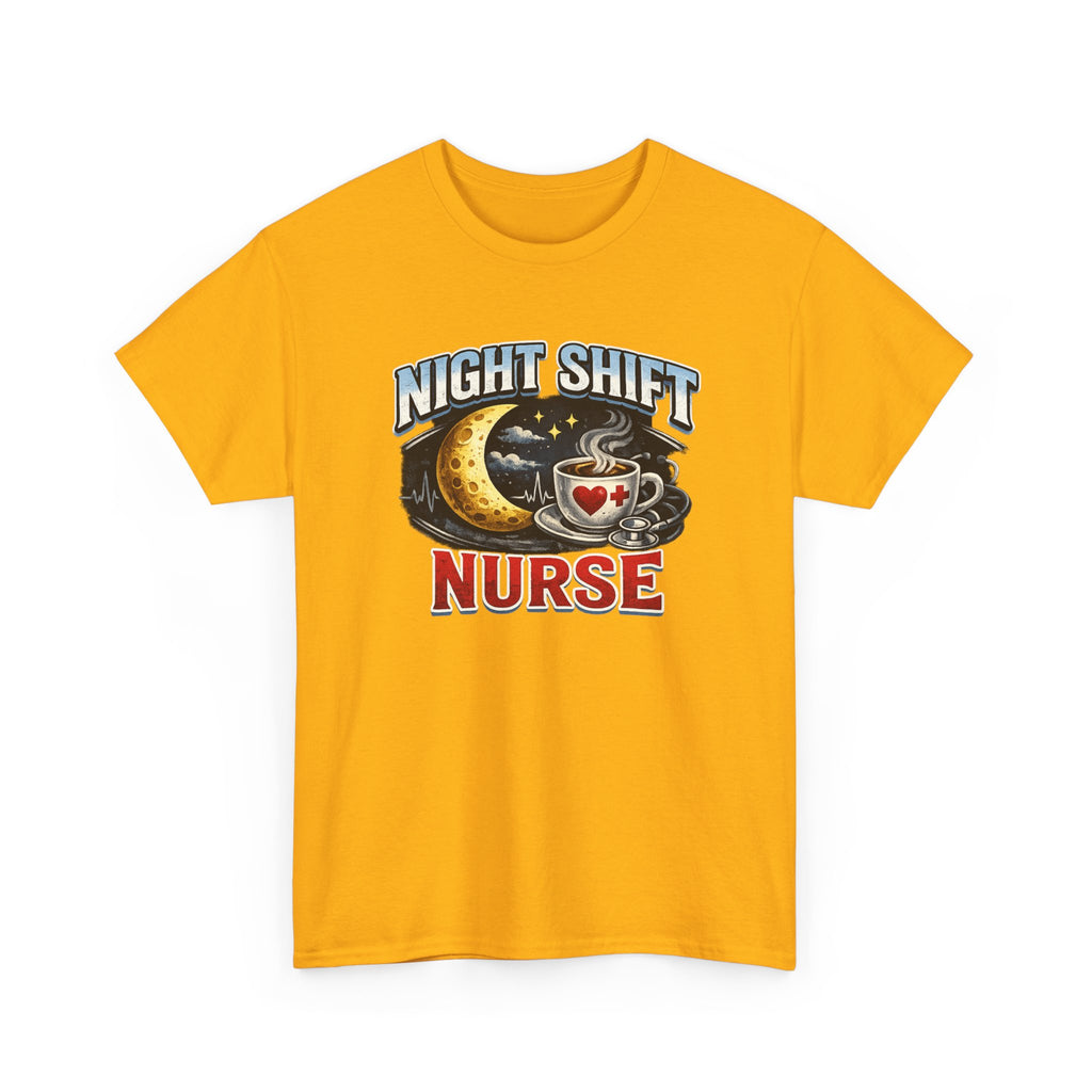 Night Shift Nurse T‑Shirt - Cute Moon & Coffee Graphic Tee for Nurses