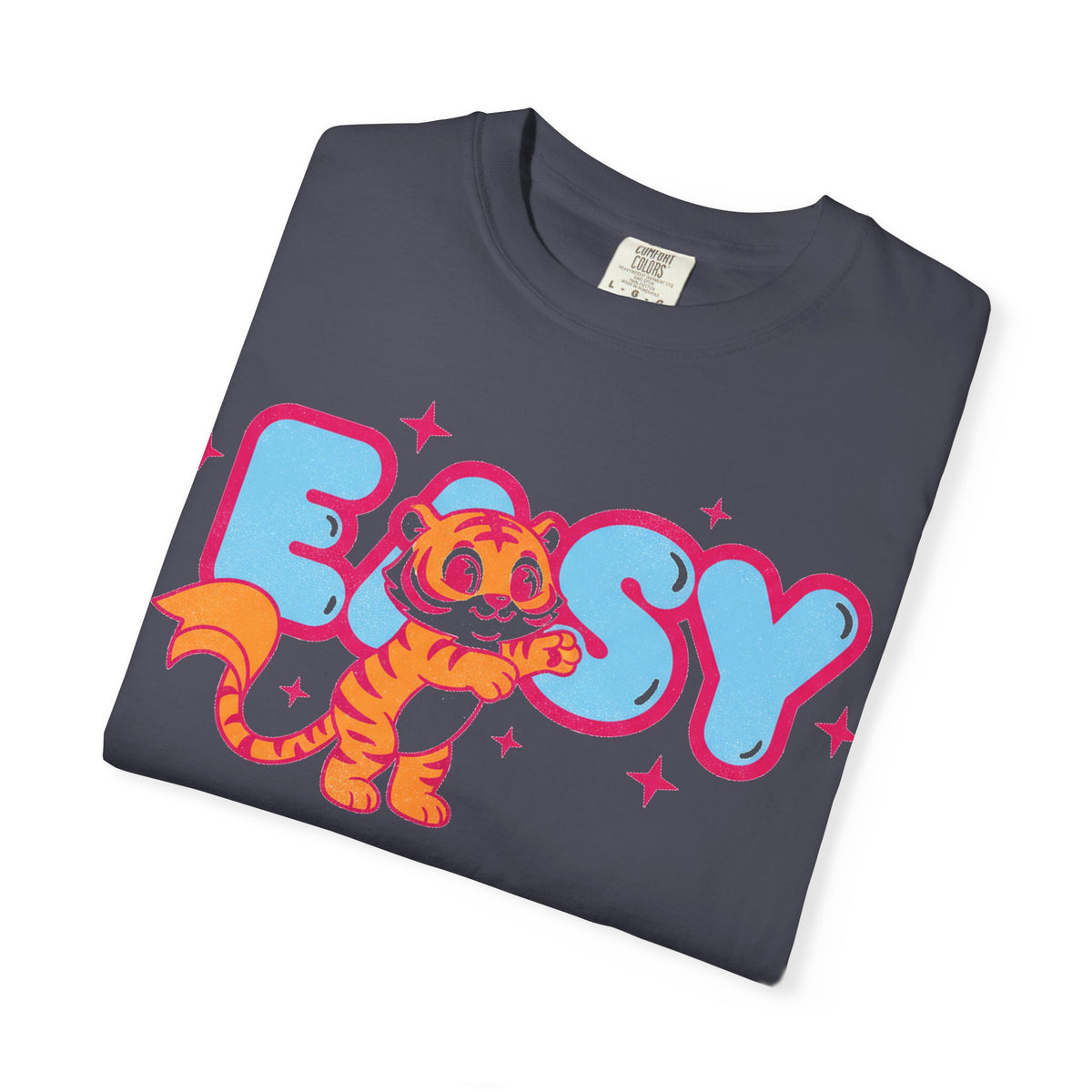 Easy Tiger Centre Cub Shirt, Y2K Retro Bubble Tiger Tee, Pink Sparkle Shirt, Funny Flirty Gift