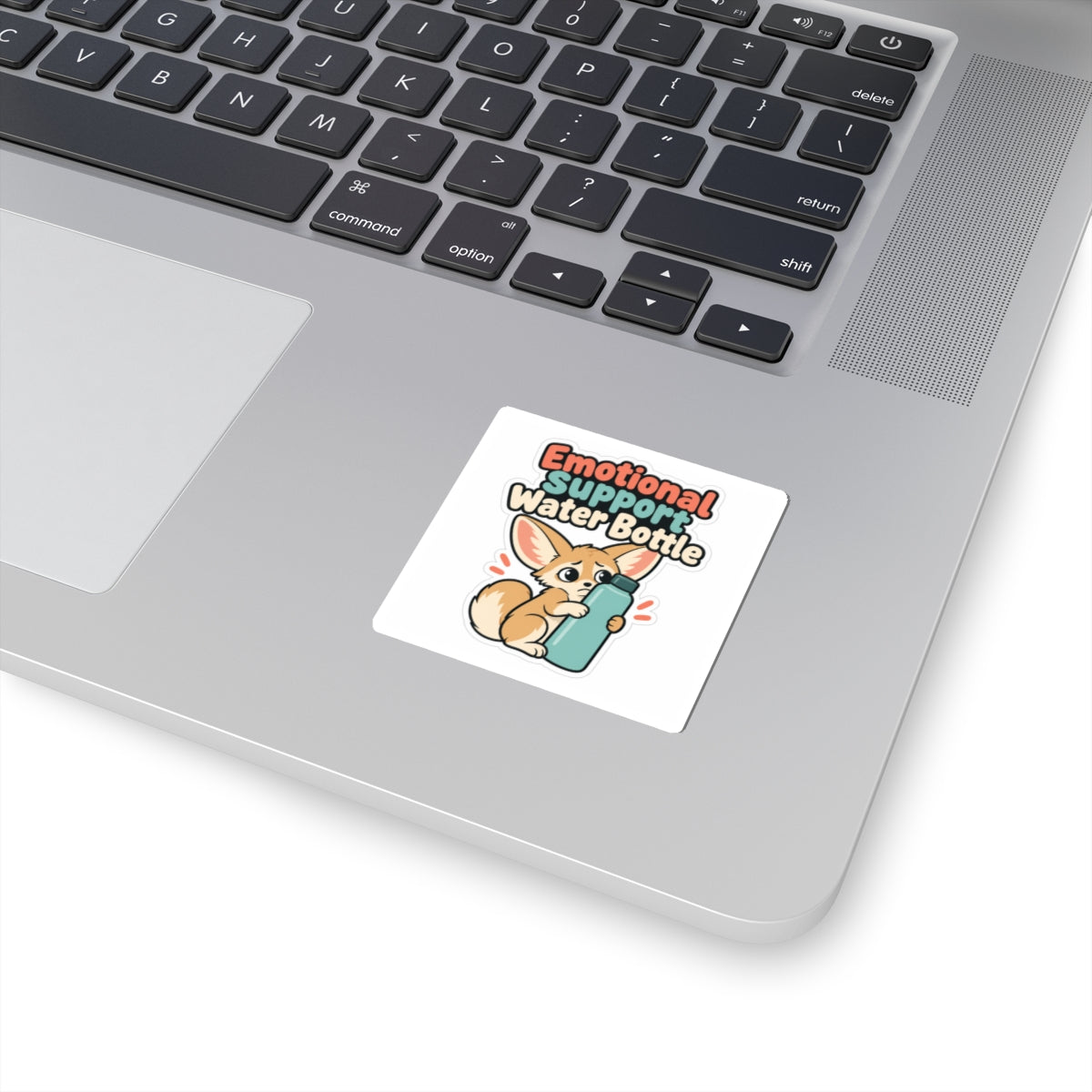 Emotional Support Water Bottle Sticker, Funny Water Bottle Decal, Cute Fennec Fox Laptop Sticker
