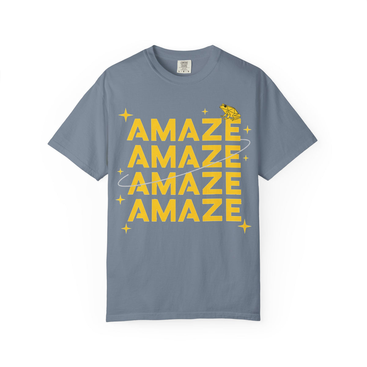Amaze Amaze Amaze Amaze Shirt, Four Line Retro Type Tee, Frog Sparkle Graphic Shirt, Trendy Gift