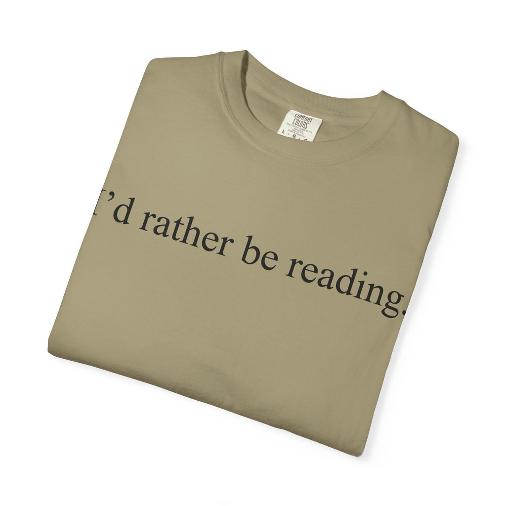I'd Rather Be Reading Classic Shirt, Serif Book Lover Tee, Simple Bookworm Shirt, Reader Gift