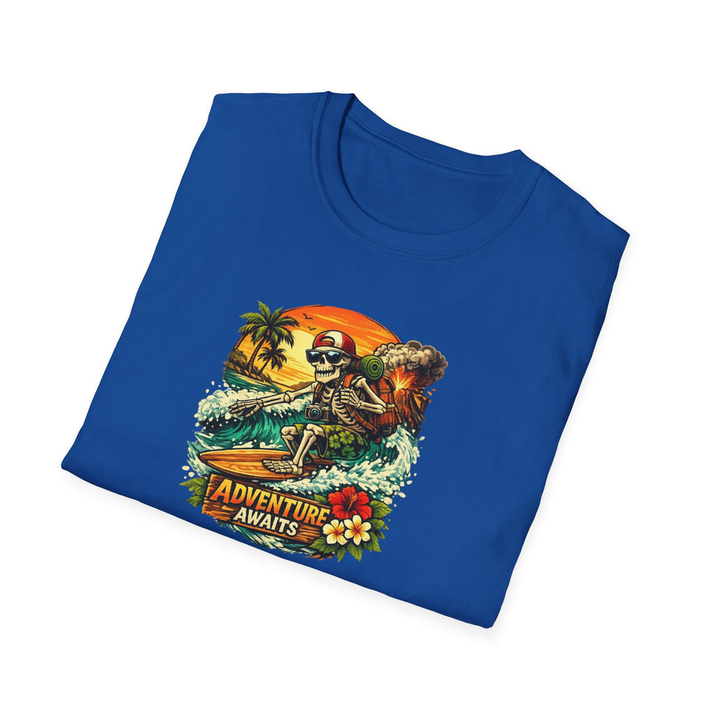 Adventure Awaits Shirt, Retro Dinosaur Outdoor Tee, Explorer Gift