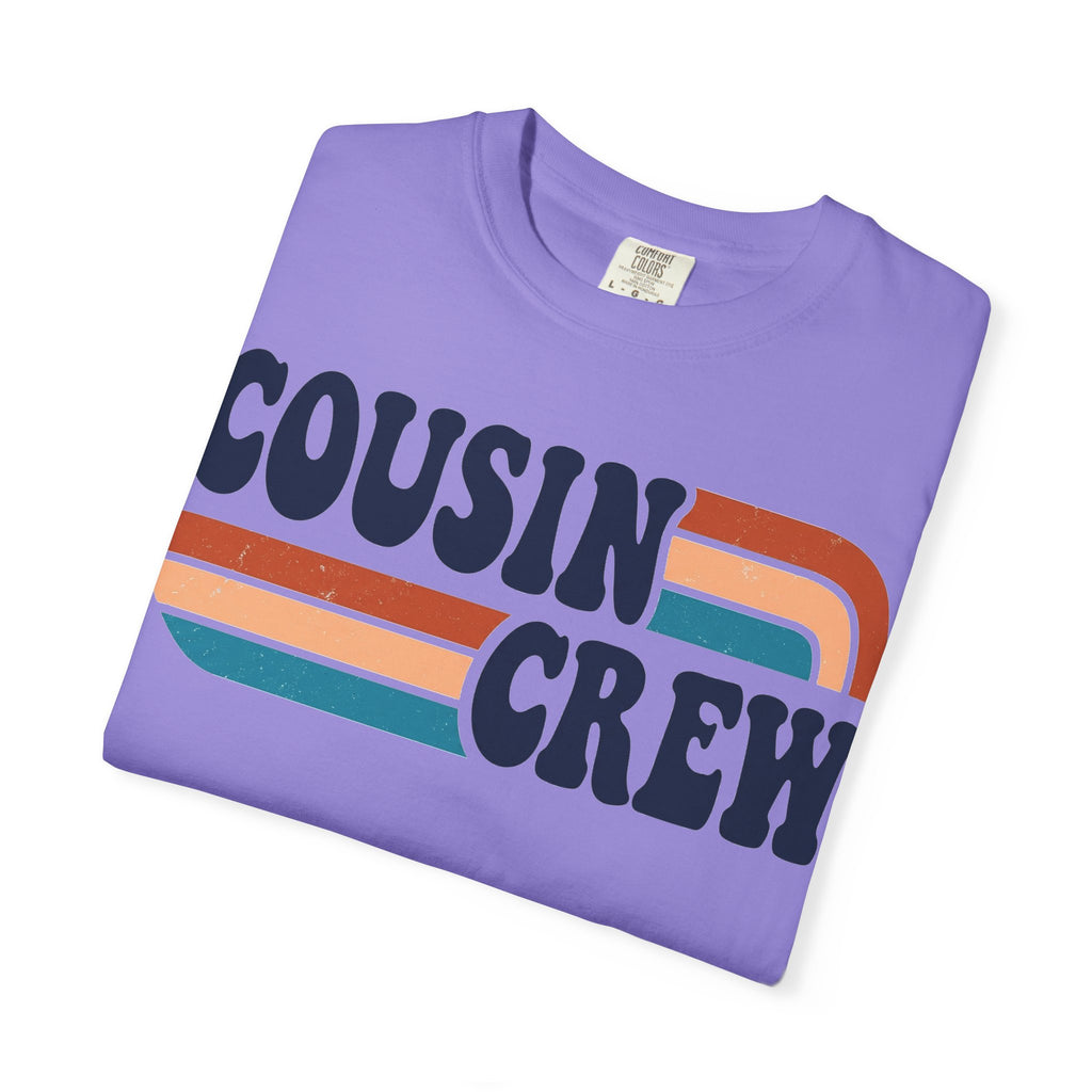 Cousin Crew Rainbow Stripe Shirt, Retro Family Reunion Tee, Matching Cousins Shirt, Family Gift