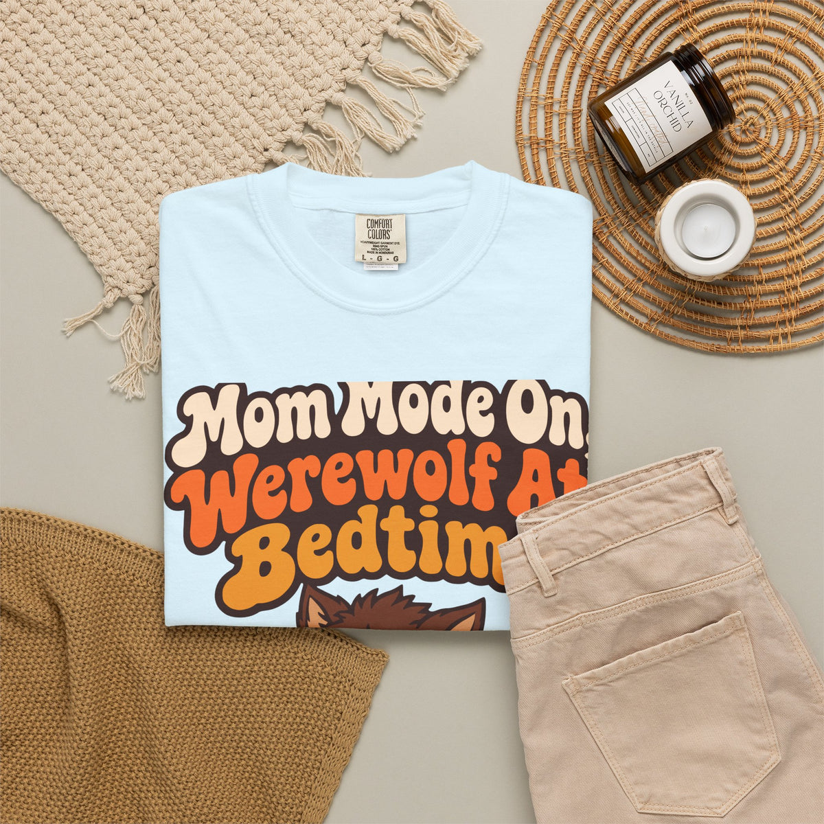 Mom Mode On, Werewolf At Bedtime Halloween Shirt, Funny Mom Werewolf Tee