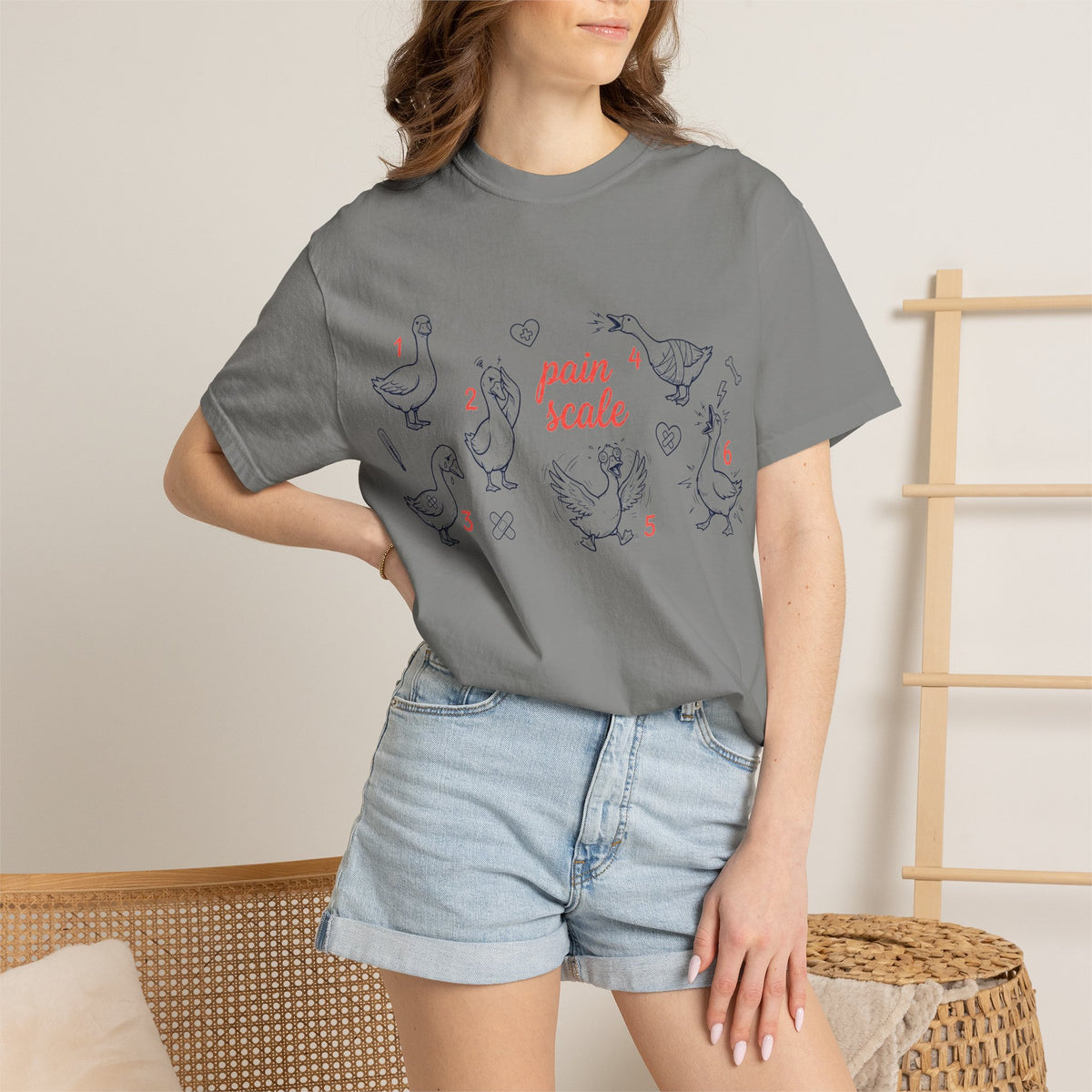Goose Pain Scale Shirt, Funny Nurse Pain Chart Tee, 1 to 10 Goose Shirt, RN Gift