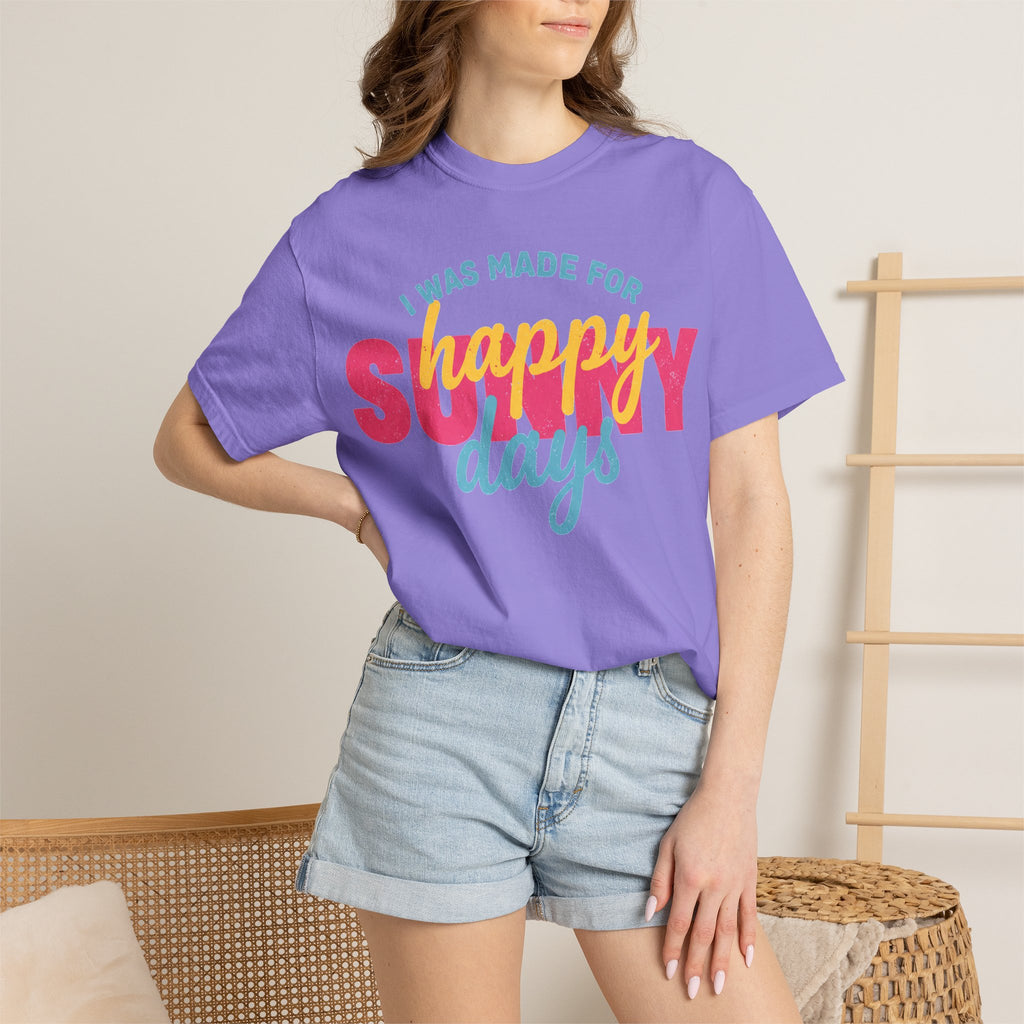 I Was Made For Happy Sunny Days Pastel Shirt, Soft Retro Summer Tee, Beach Vacation Shirt, Summer Gift