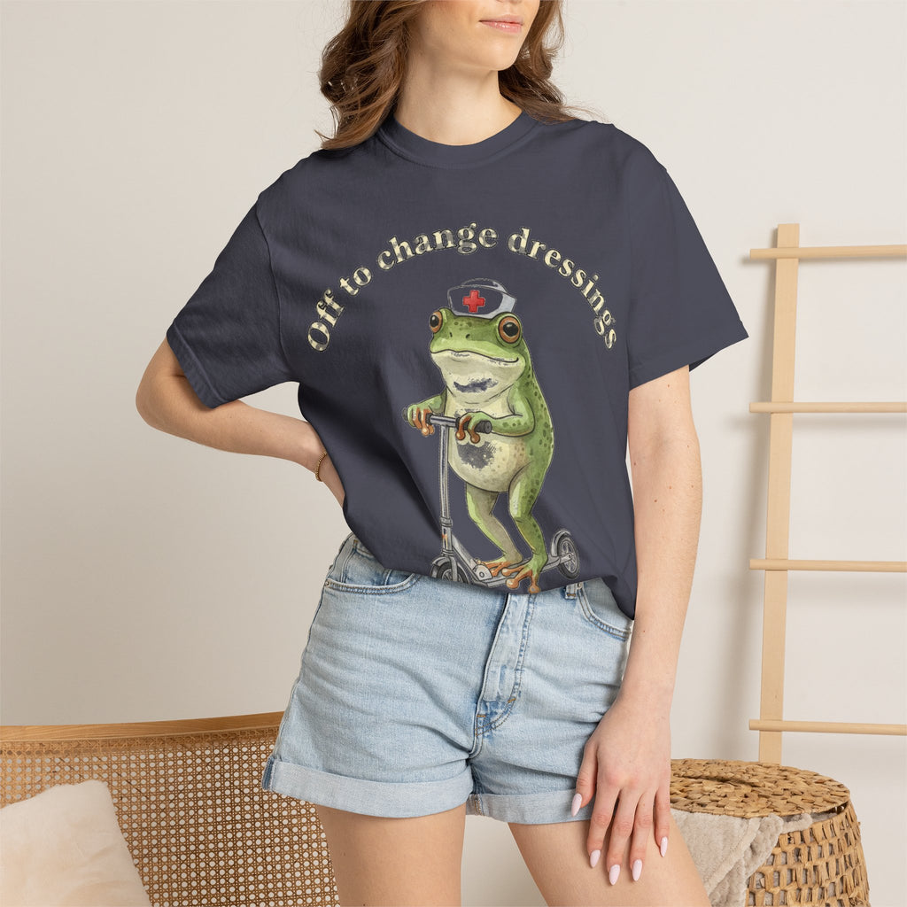 Off To Change Dressings Shirt, Funny Nurse Frog Scooter Tee, Wound Care Nurse Shirt, RN Gift