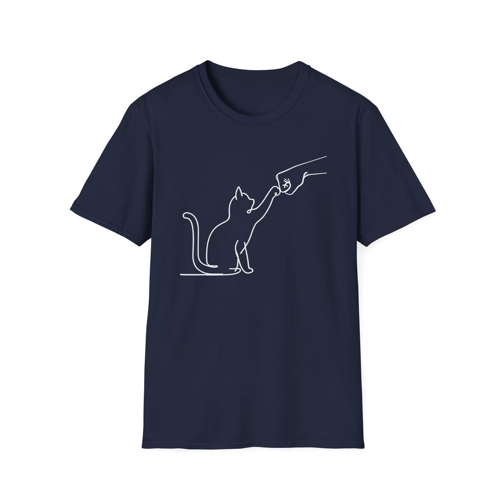 Cat Playing Shirt, Minimal Line Art Cat Tee, Cat Lover Gift