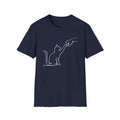 Cat Playing Shirt, Minimal Line Art Cat Tee, Cat Lover Gift