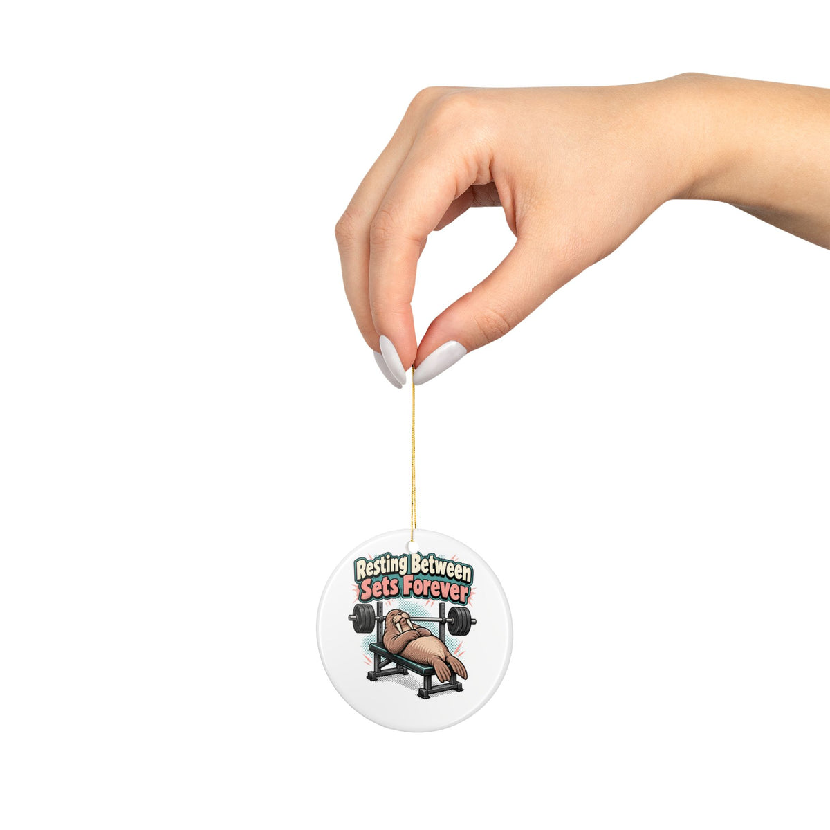 Resting Between Sets Forever Ornament, Funny Gym Lover Gift for Him Her, Workout Christmas Gift, Christmas Ornament 2026