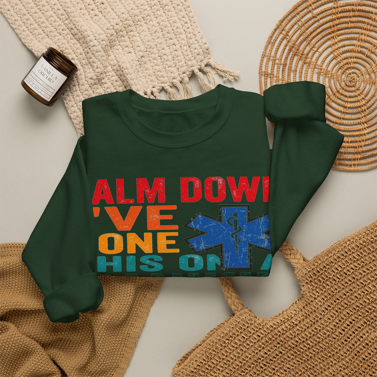 Calm Down I've Done This On A Manikin Sweatshirt, Funny EMS Paramedic Sweatshirt, EMT Gift, Retro Nursing Student Sweatshirt, First Responde