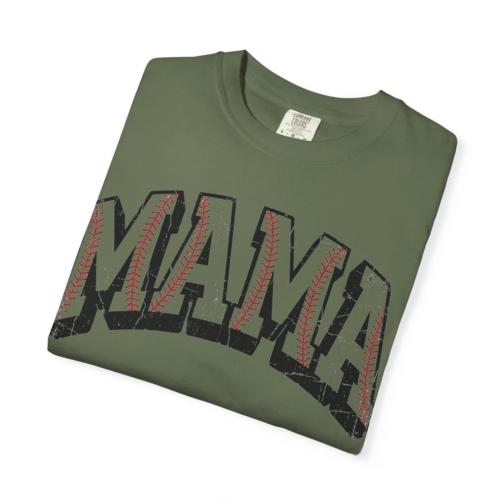 Baseball Mama Shirt, Distressed Baseball Stitch Varsity Tee, Baseball Mom Shirt, Game Day Gift