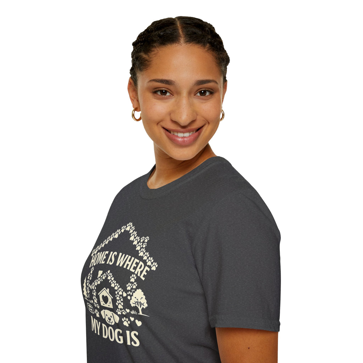 Dog Lover T-Shirt — "Home Is Where My Dog Is" Graphic Tee