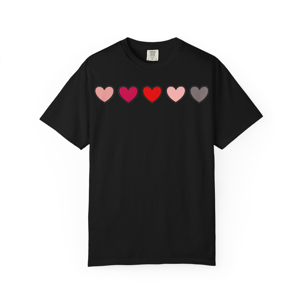 Row Of Hearts Shirt, Minimal Pink Heart Line Tee, Simple Valentine Shirt, Galentines Gift