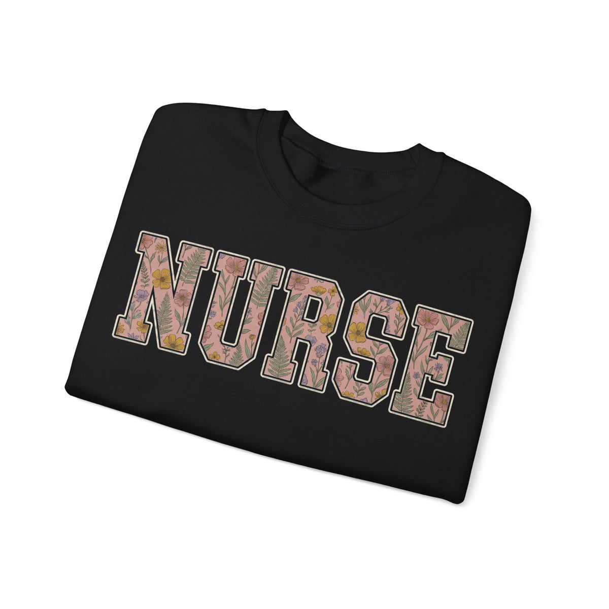 Nurse Sweatshirt Floral Varsity Letters, Boho Wildflower Nurse Sweatshirt, Cottagecore Nurse Gift, Nurse Week Sweatshirt, Nursing Graduation