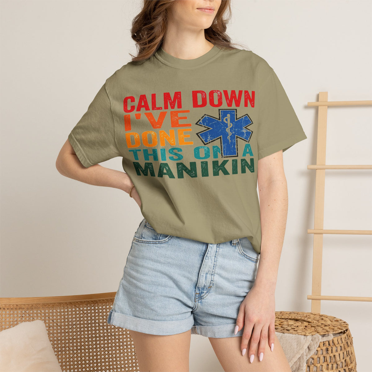 Calm Down I've Done This On A Manikin Shirt, Funny EMT Paramedic Tee, EMS Humor Shirt, Nursing Student Gift