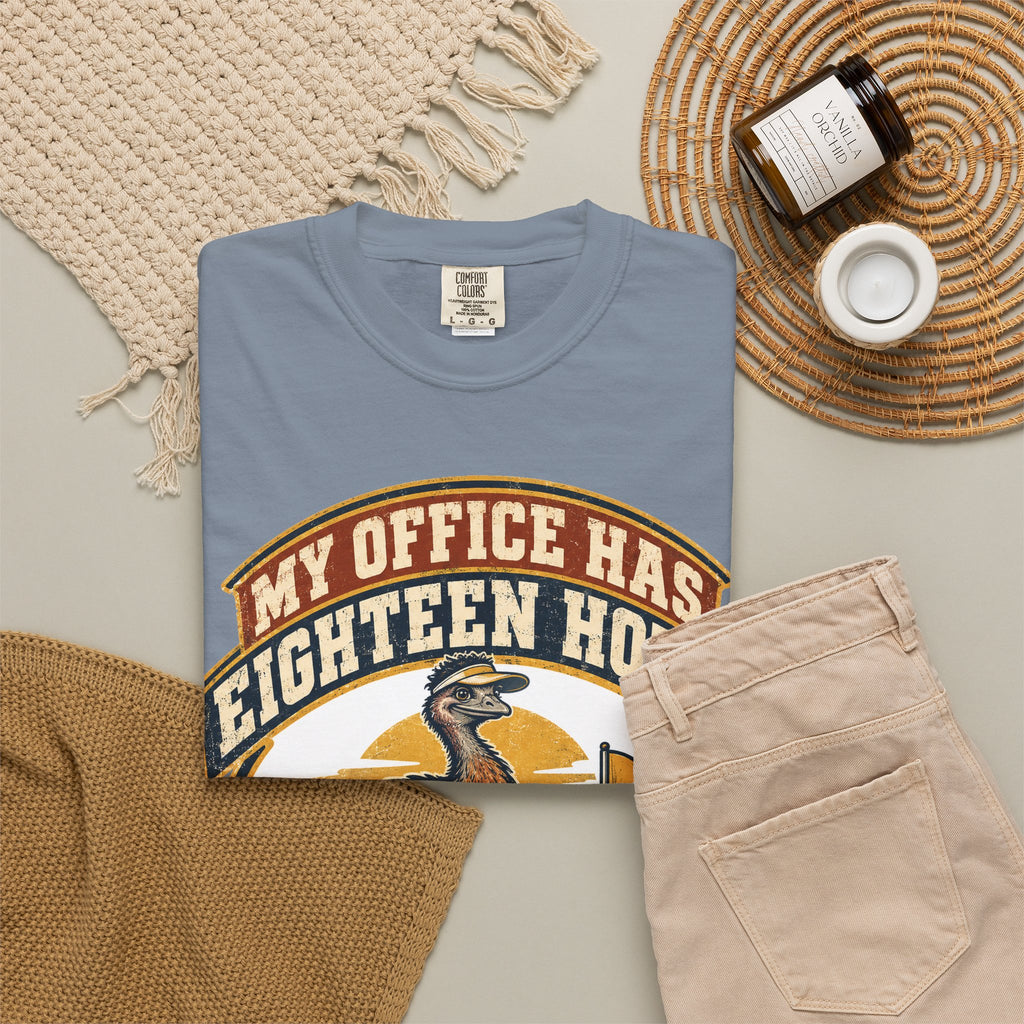 Funny Retirement Shirt My Office Has Eighteen Holes, Retirement Gift Tee, Comfort Colors Graphic Shirt