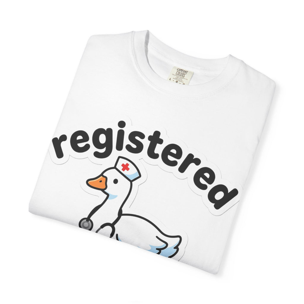 Registered Silly Goose Sticker Style Shirt, Die Cut Nurse Goose Tee, Funny RN Shirt, Nurse Gift