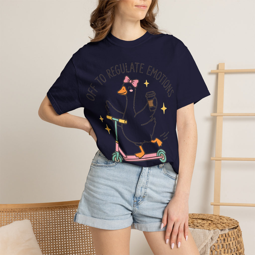 Off To Regulate Emotions Shirt, Funny Therapy Goose Scooter Tee, Mental Health Humor Shirt, Therapist Gift