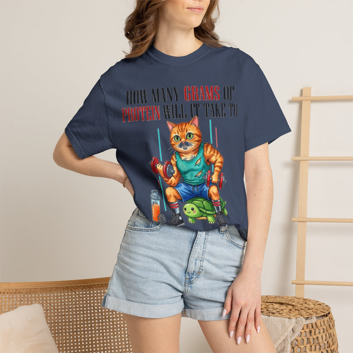 How Many Grams Of Protein Restore The Light In My Eyes Wide Shirt, Buff Gym Cat Tee, Funny Lifting Shirt, Gym Gift