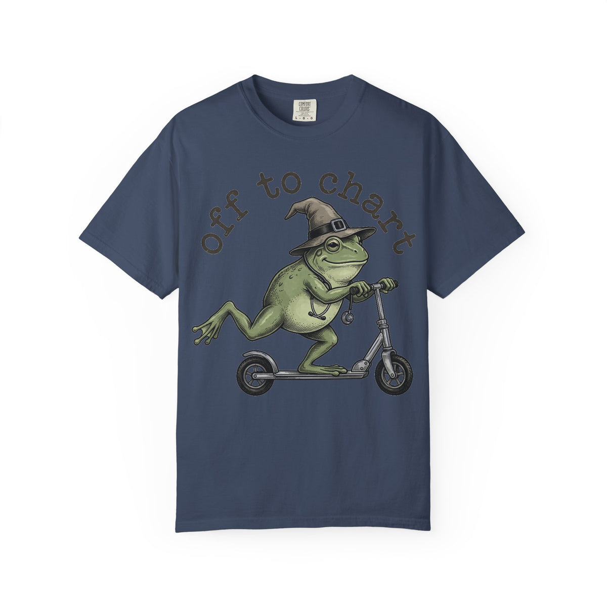 Off To Chart Etched Frog Shirt, Vintage Nurse Frog Scooter Tee, Charting Humor Shirt, RN Gift