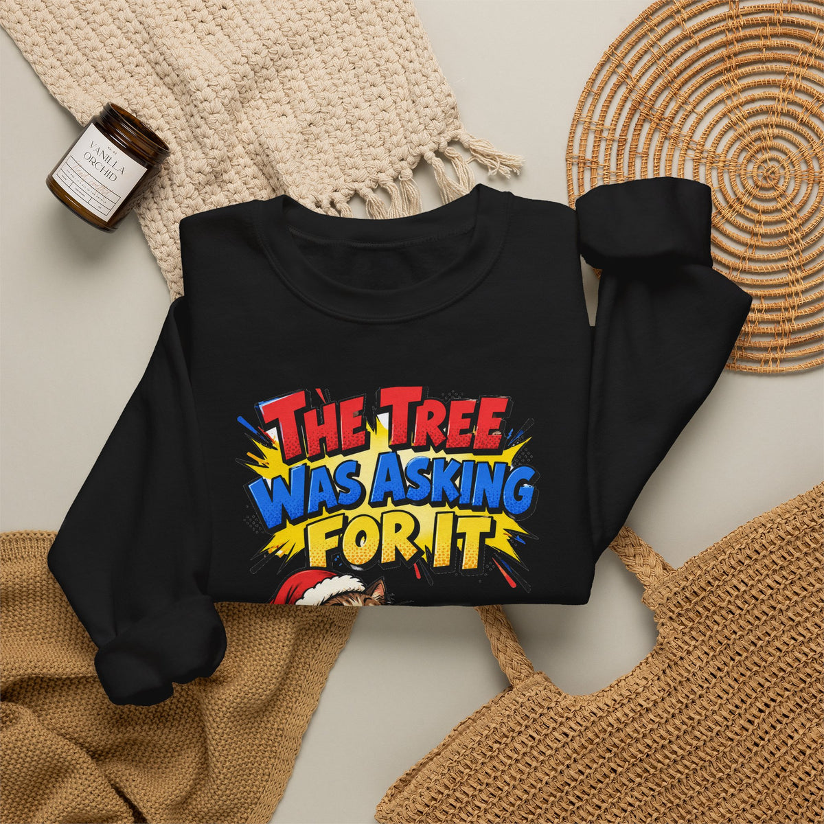 Funny Cat Gift The Tree Was Asking For It Ornament Mug Sweatshirt Christmas Gift for Cat Mom Cat Dad Cat Lover