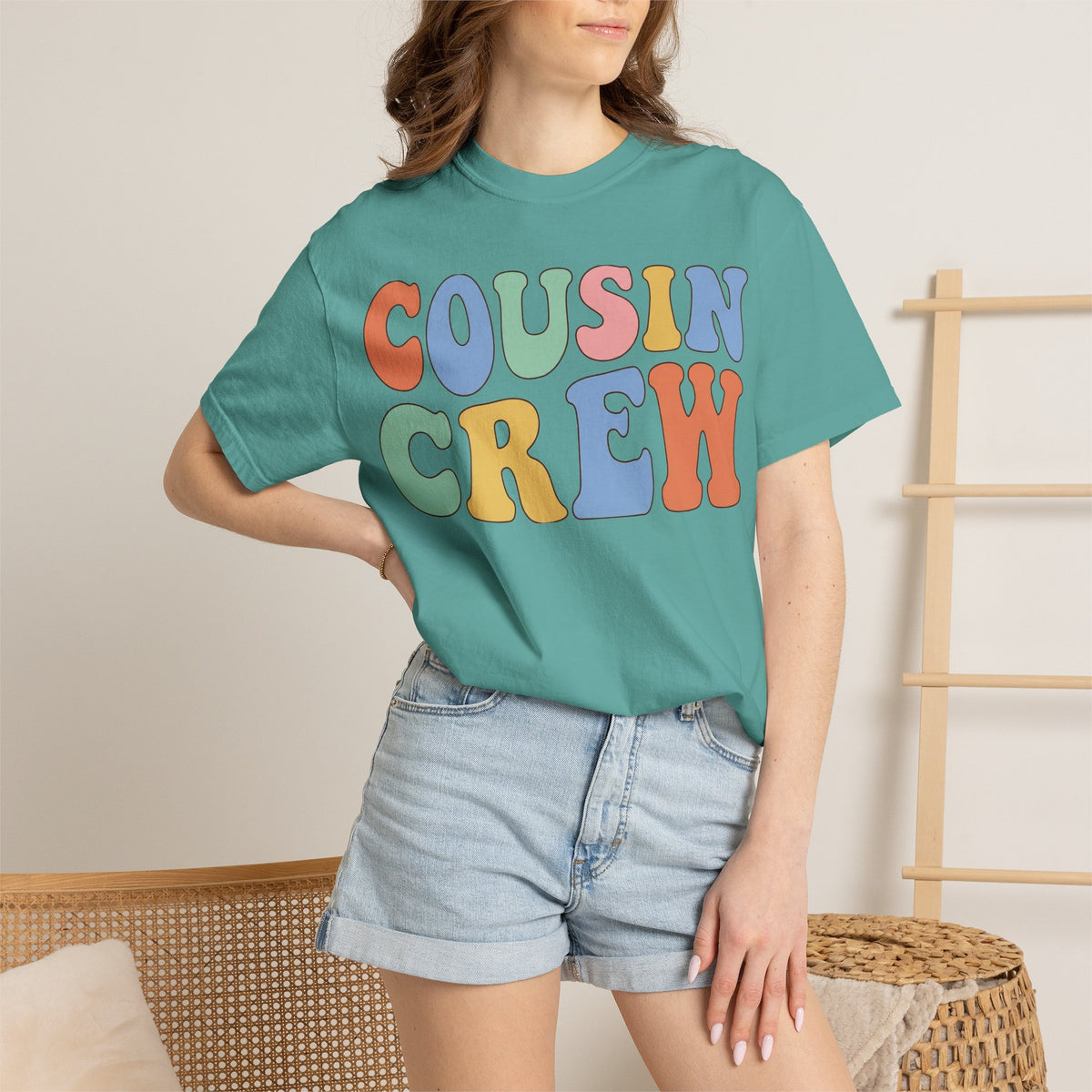 Cousin Crew Shirt, Retro Groovy Bubble Letter Tee, Matching Family Reunion Shirt, Cousin Gift