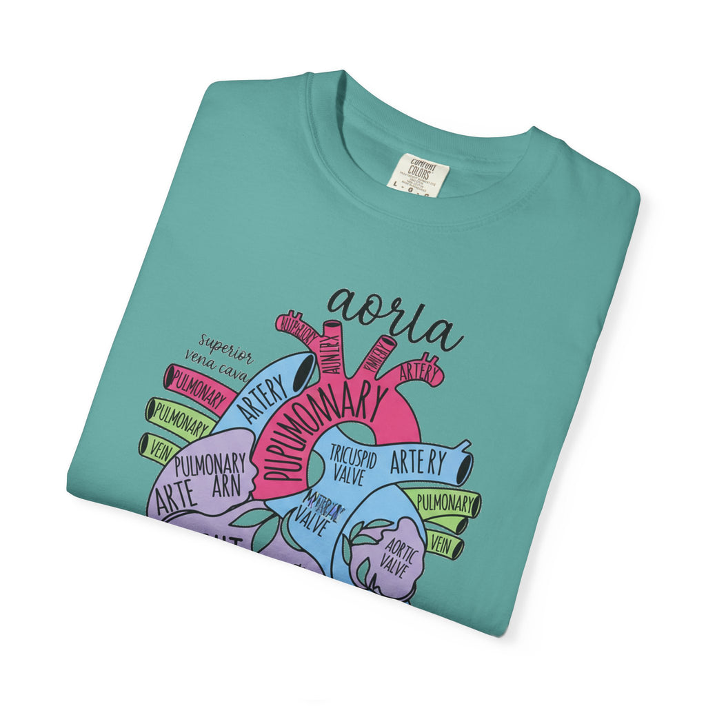 Labelled Heart Anatomy Shirt, Pastel Cardiac Diagram Tee, Nursing School Shirt, Cardiology Gift