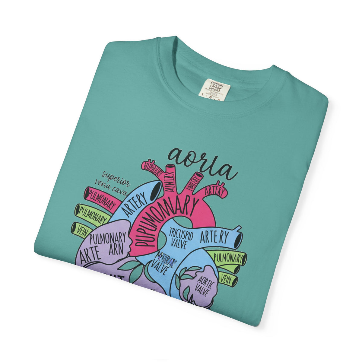 Labelled Heart Anatomy Shirt, Pastel Cardiac Diagram Tee, Nursing School Shirt, Cardiology Gift