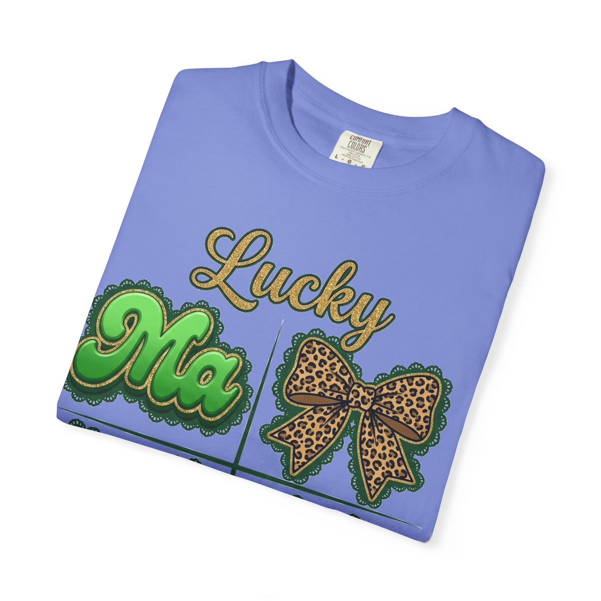Lucky Mama Shirt, St Patricks Day Leopard Bow Tee, Green Glitter Mama Shirt, Irish Mom Gift