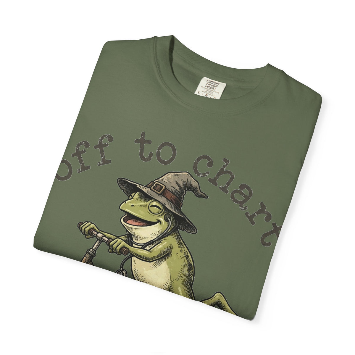 Off To Chart Grinning Frog Shirt, Nurse Frog Scooter Tee, Funny Charting Shirt, RN Gift