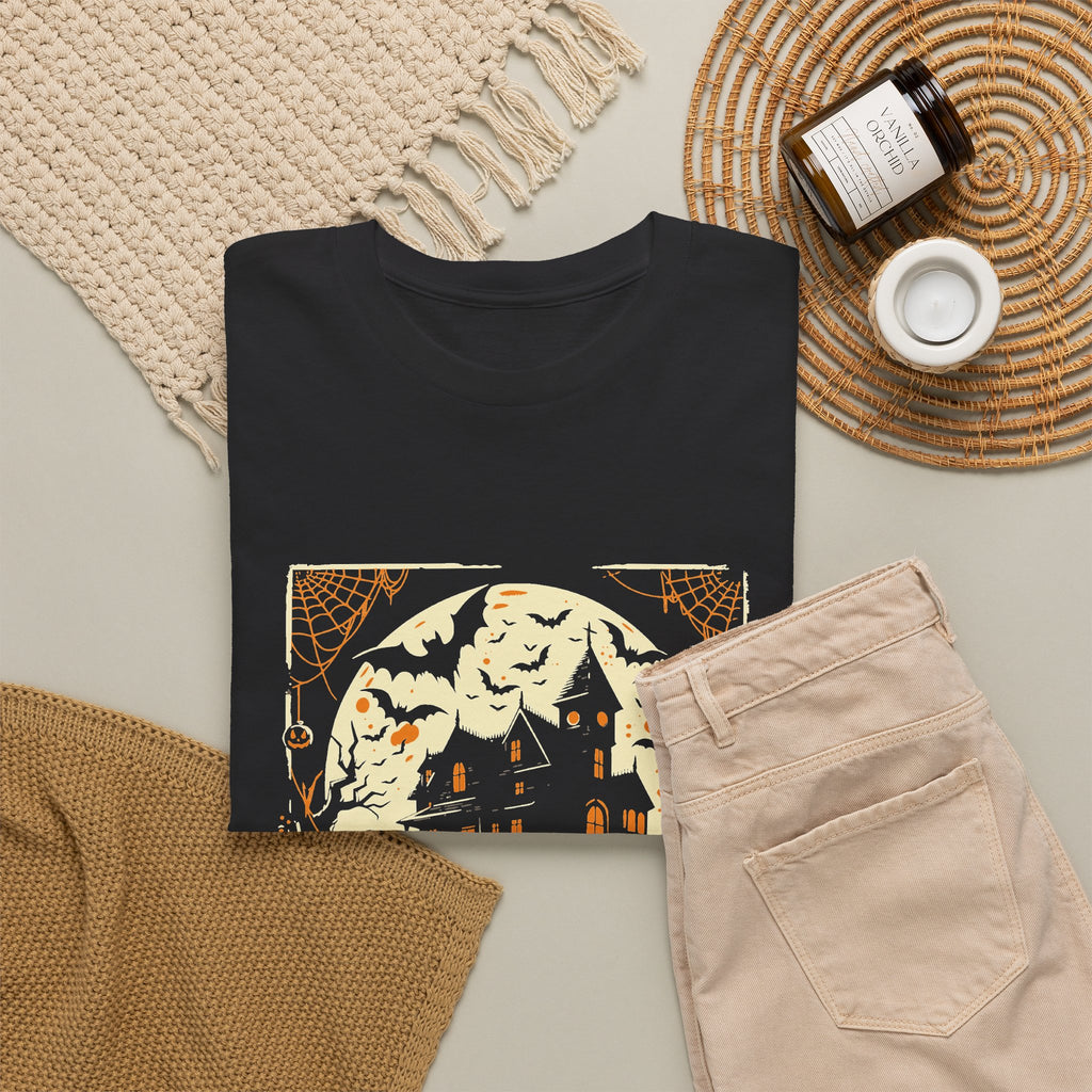 Candy First Halloween T-Shirt | Haunted House Pumpkin Graphic Tee