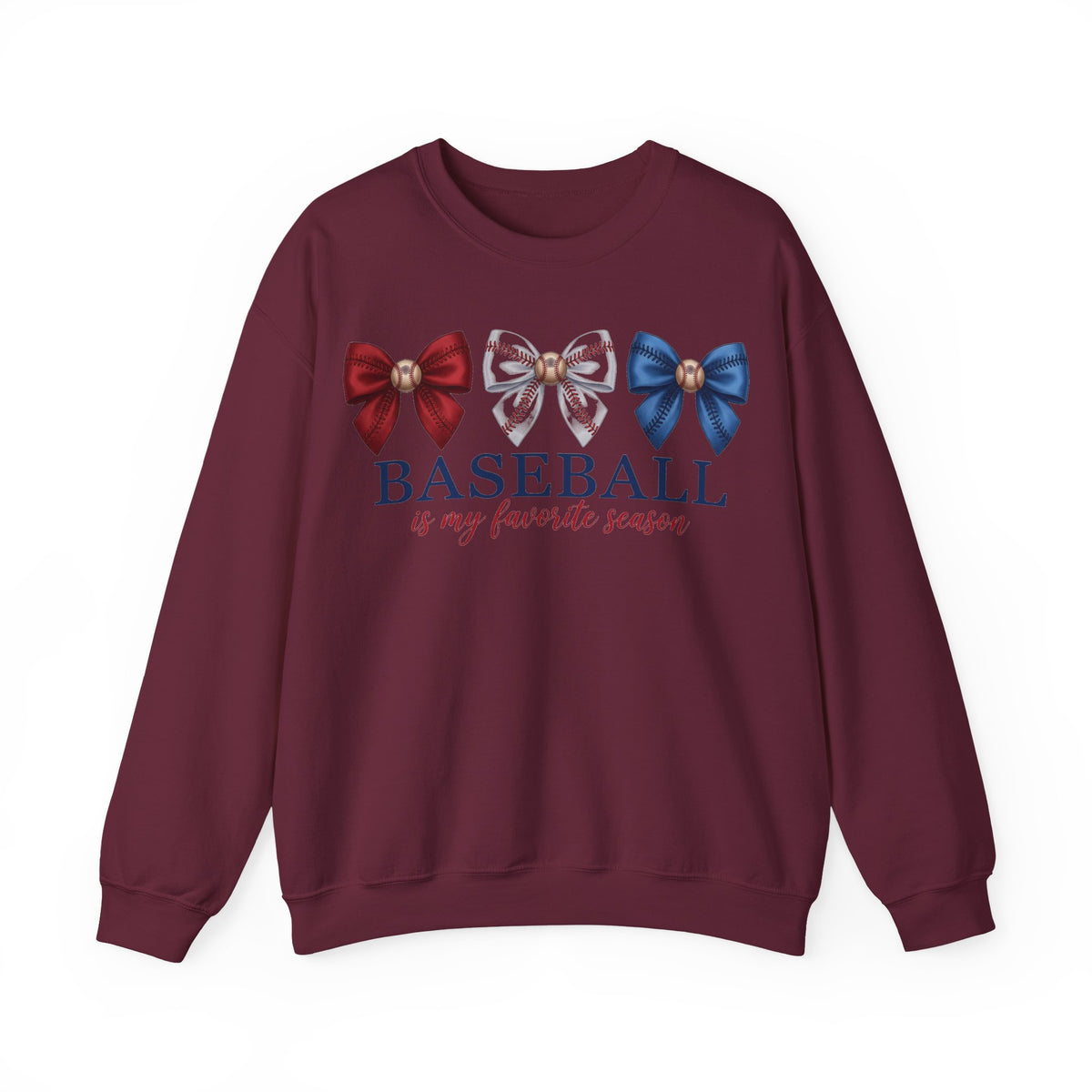 Baseball Is My Favorite Season Sweatshirt, Coquette Baseball Bows Sweatshirt, Baseball Mom Sweatshirt, Game Day Sweatshirt, Softball Mom Gif