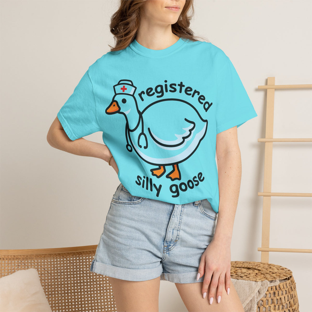 Registered Silly Goose Wide Shirt, Long Neck Nurse Goose Tee, Funny Nurse Shirt, RN Gift