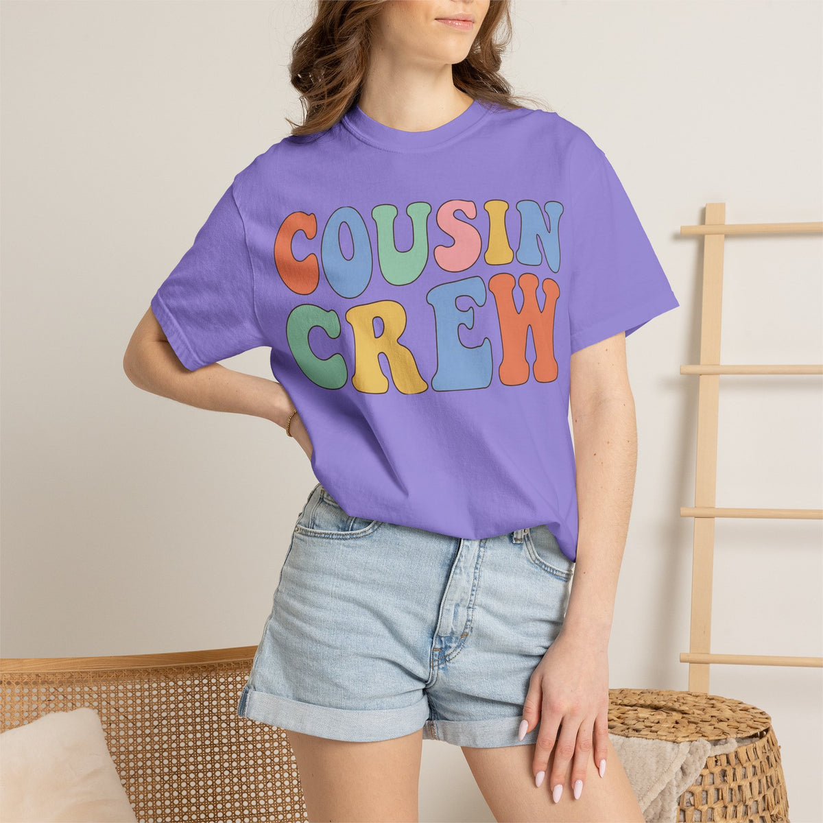 Cousin Crew Shirt, Retro Groovy Bubble Letter Tee, Matching Family Reunion Shirt, Cousin Gift