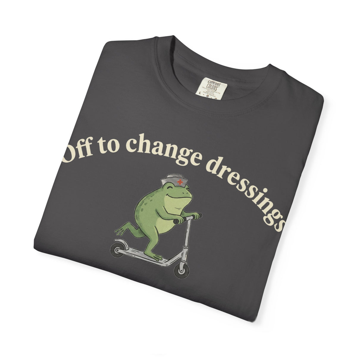 Off To Change Dressings Wide Shirt, Nurse Frog On A Scooter Tee, Funny Wound Care Shirt, RN Gift