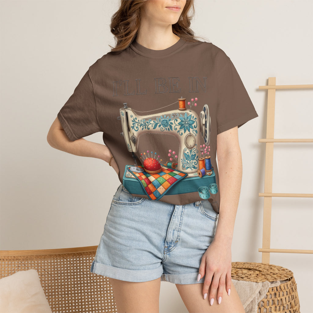 I'll Be In My Office Cream Sewing Machine Shirt, Quilter Humor Tee, Vintage Seamstress Shirt, Sewing Gift