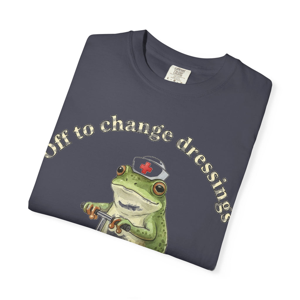 Off To Change Dressings Shirt, Funny Nurse Frog Scooter Tee, Wound Care Nurse Shirt, RN Gift