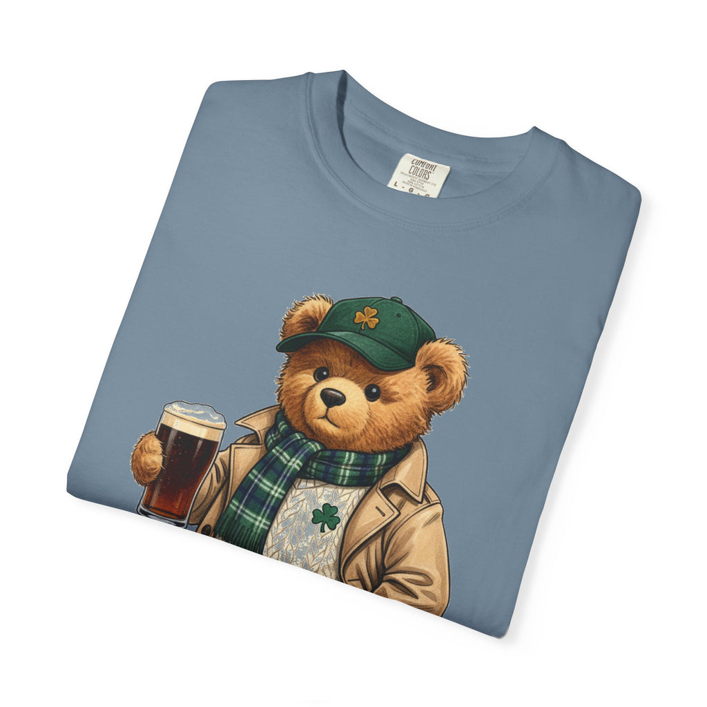 Irish Teddy Bear Trench Coat Shirt, Flat Cap Bear Stout Pint Tee, St Patricks Day Shirt, Irish Gift