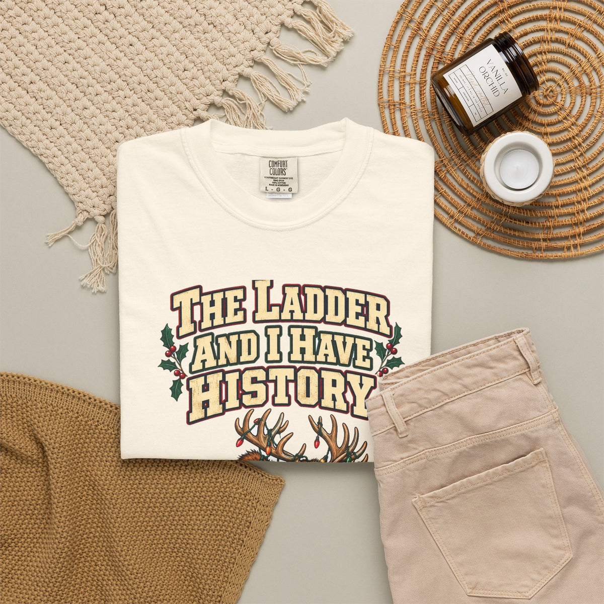 Funny Christmas Dad Shirt The Ladder And I Have History Shirt, Funny Holiday Gift Shirt, Christmas Gift Idea