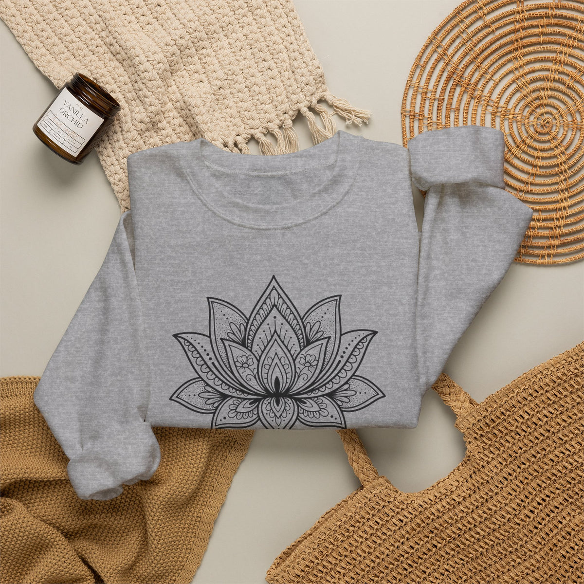 Choose To Be Kind Lotus Sweatshirt, Mandala Lotus Flower Sweatshirt, Yoga Kindness Gift, Boho Line Art Sweatshirt, Meditation Sweatshirt, Mi