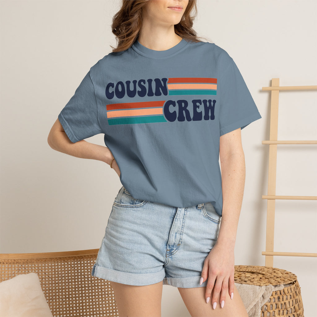 Cousin Crew Retro Stripe Shirt, Vintage Matching Family Tee, Cousin Reunion Shirt, Family Gift