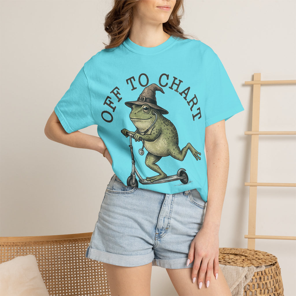 Off To Chart Bold Shirt, Engraved Frog Nurse Scooter Tee, Funny Night Shift Shirt, Nurse Gift