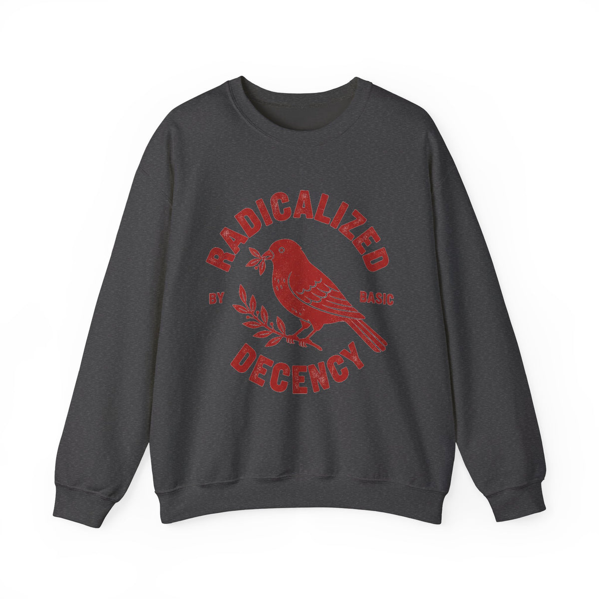 Radicalized By Basic Decency Sweatshirt, Vintage Bird Badge Political Sweatshirt, Progressive Kindness Sweatshirt, Liberal Gift, Retro Activ