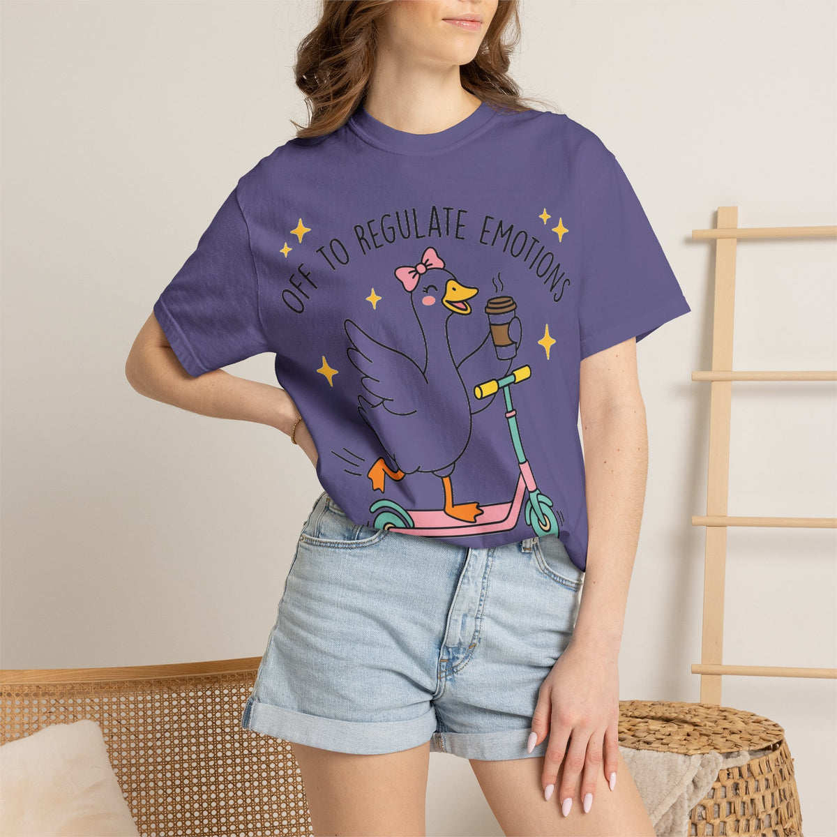 Off To Regulate Emotions Wide Shirt, Scooter Goose Coffee Tee, Funny Mental Health Shirt, Counselor Gift
