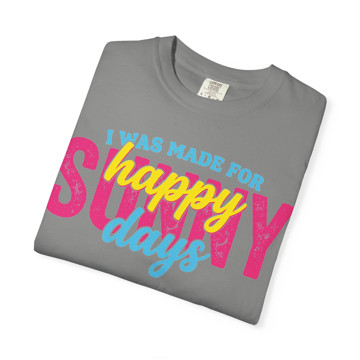 Happy Sunny Days Wide Shirt, Retro Layered Type Summer Tee, Bright Vacation Shirt, Summer Gift