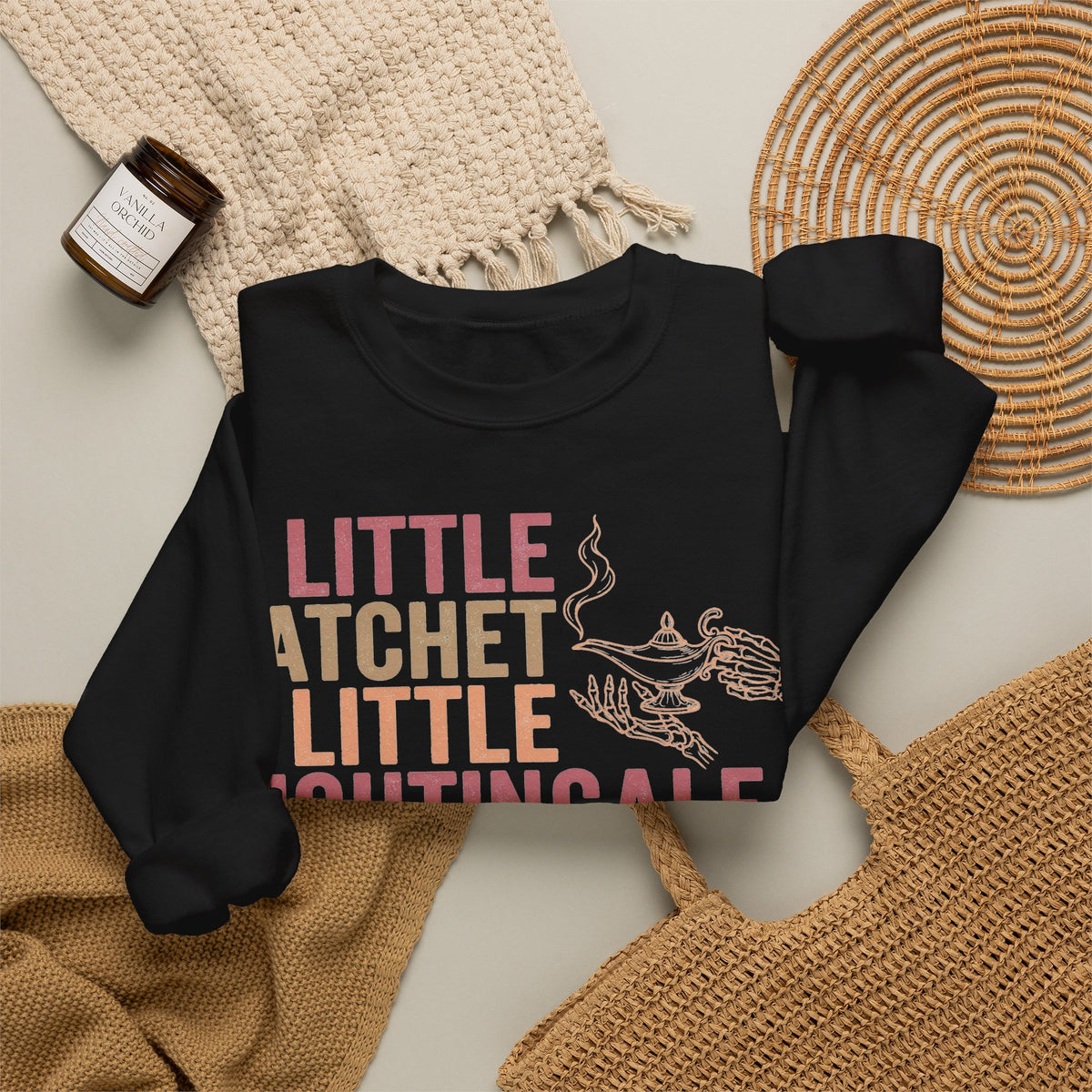 A Little Ratchet A Little Nightingale Sweatshirt, Funny Nurse Sweatshirt, Skeleton Hand Lamp Nurse Sweatshirt, Sarcastic RN Gift, Nurse Humo