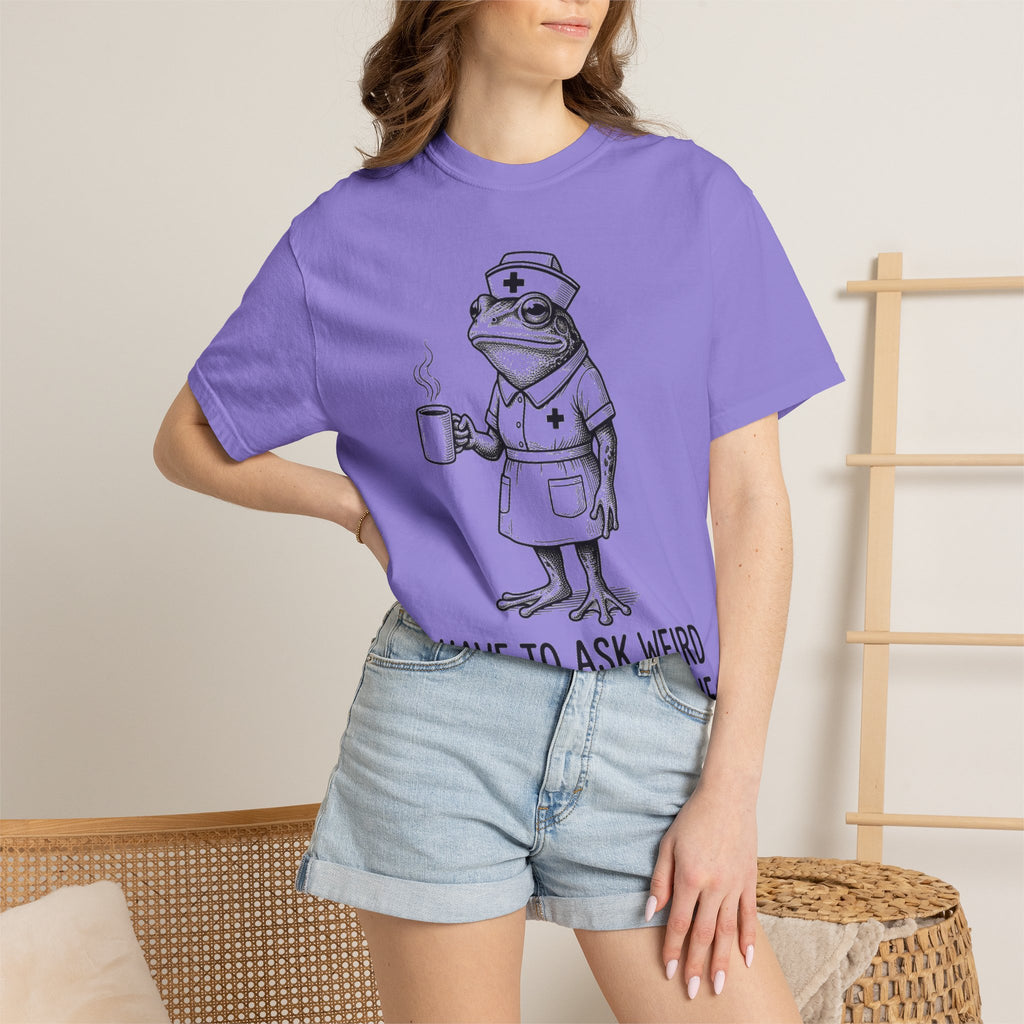I Have To Ask Weird Stuff Or You'll Die Shirt, Etched Nurse Frog Tee, Funny Triage Shirt, RN Coffee Gift