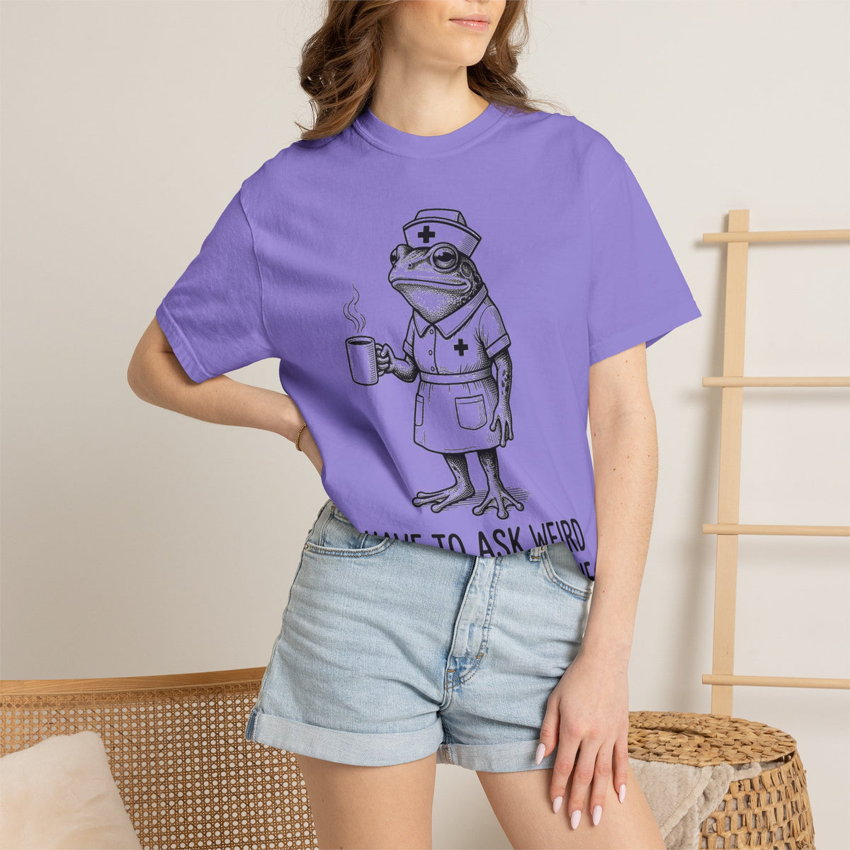 I Have To Ask Weird Stuff Or You'll Die Shirt, Etched Nurse Frog Tee, Funny Triage Shirt, RN Coffee Gift