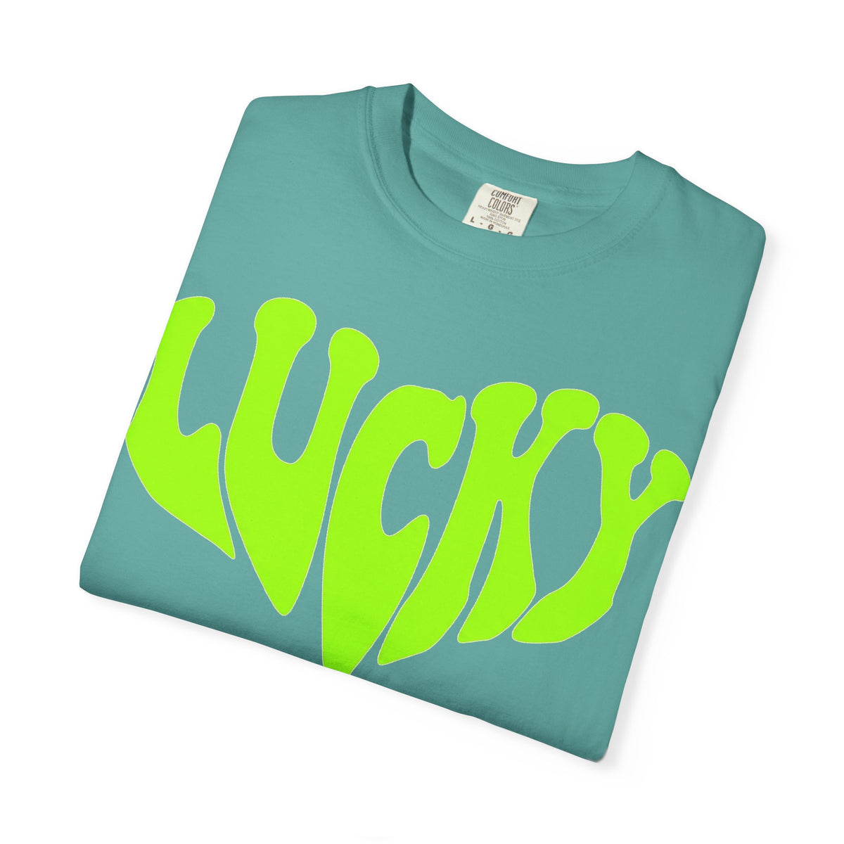 Lucky Melting Letters Shirt, Neon Green Trippy Tee, Psychedelic St Patricks Shirt, Festival Gift
